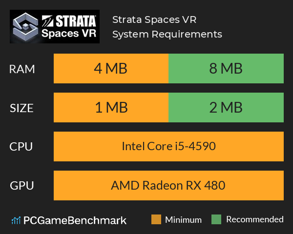 Strata Spaces VR System Requirements PC Graph - Can I Run Strata Spaces VR