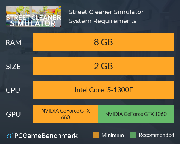Street Cleaner Simulator System Requirements PC Graph - Can I Run Street Cleaner Simulator