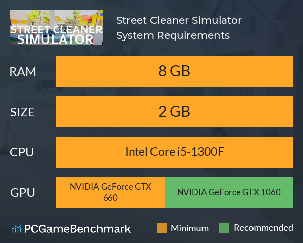Street Cleaner Simulator System Requirements PC Graph - Can I Run Street Cleaner Simulator Street Cleaner Simulator System Requirements PC Graph - Can I Run Street Cleaner Simulator
