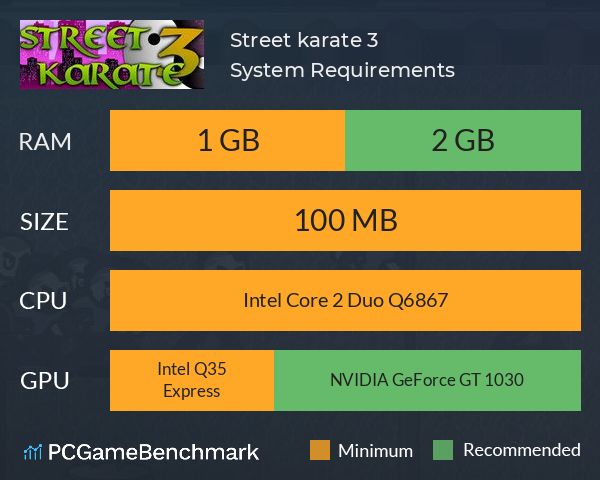 Street karate 3 System Requirements PC Graph - Can I Run Street karate 3