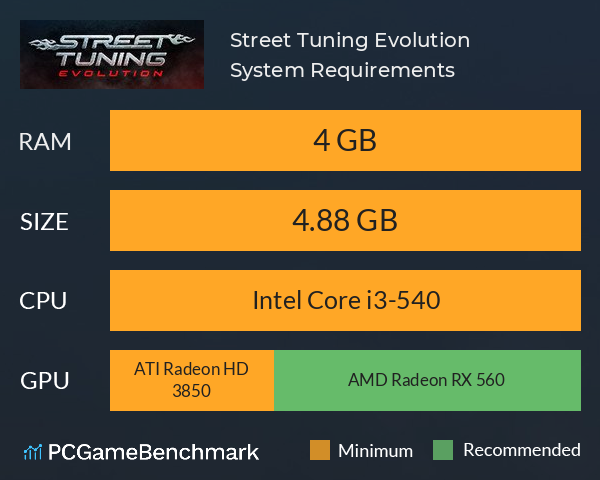 Street Tuning Evolution System Requirements PC Graph - Can I Run Street Tuning Evolution