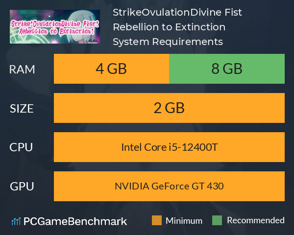 Strike!OvulationDivine Fist!  Rebellion to Extinction! System Requirements PC Graph - Can I Run Strike!OvulationDivine Fist!  Rebellion to Extinction!