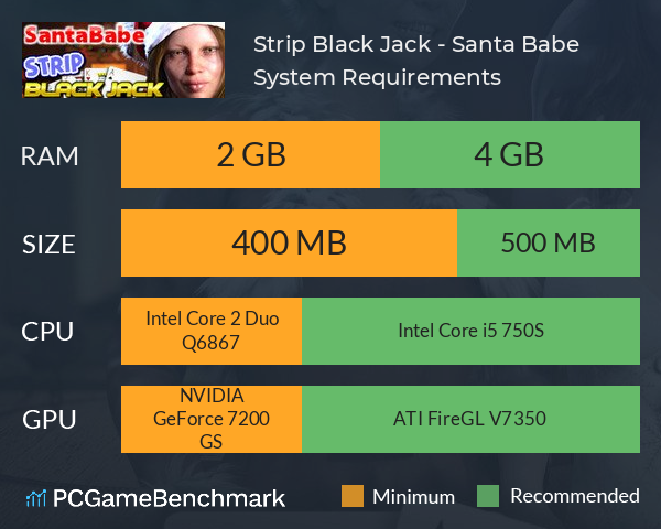 Strip Black Jack - Santa Babe System Requirements PC Graph - Can I Run Strip Black Jack - Santa Babe