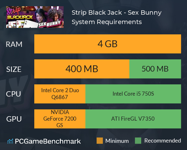 Strip Black Jack - Sex Bunny System Requirements PC Graph - Can I Run Strip Black Jack - Sex Bunny