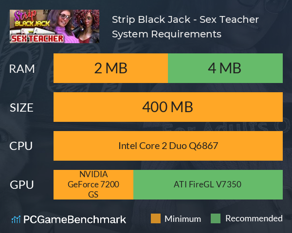 Strip Black Jack - Sex Teacher System Requirements PC Graph - Can I Run Strip Black Jack - Sex Teacher