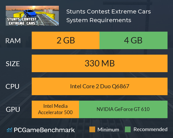 Stunts Contest Extreme Cars System Requirements PC Graph - Can I Run Stunts Contest Extreme Cars Stunts Contest Extreme Cars System Requirements PC Graph - Can I Run Stunts Contest Extreme Cars