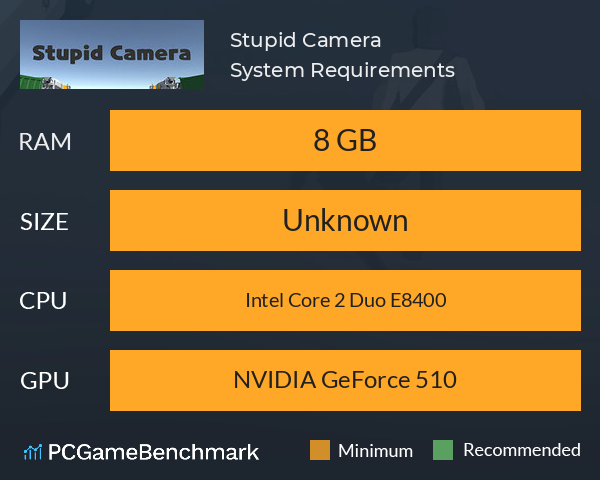 Stupid Camera System Requirements PC Graph - Can I Run Stupid Camera Stupid Camera System Requirements PC Graph - Can I Run Stupid Camera