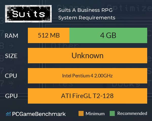 Suits: A Business RPG System Requirements PC Graph - Can I Run Suits: A Business RPG