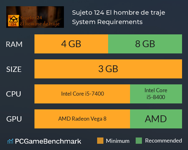 Sujeto 124: El hombre de traje System Requirements PC Graph - Can I Run Sujeto 124: El hombre de traje Sujeto 124: El hombre de traje System Requirements PC Graph - Can I Run Sujeto 124: El hombre de traje