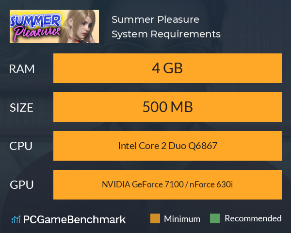 Summer Pleasure System Requirements PC Graph - Can I Run Summer Pleasure Summer Pleasure System Requirements PC Graph - Can I Run Summer Pleasure