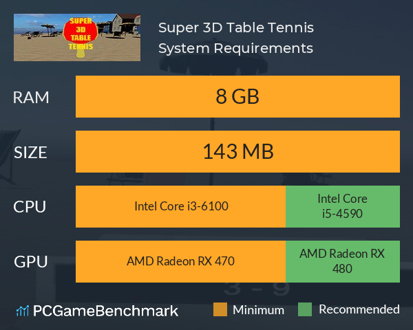 Super 3D Table Tennis System Requirements PC Graph - Can I Run Super 3D Table Tennis Super 3D Table Tennis System Requirements PC Graph - Can I Run Super 3D Table Tennis