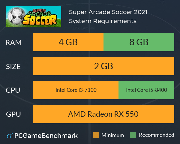 Super Arcade Soccer 2021 System Requirements PC Graph - Can I Run Super Arcade Soccer 2021