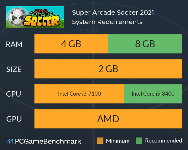 Super Arcade Soccer 2021 System Requirements PC Graph - Can I Run Super Arcade Soccer 2021