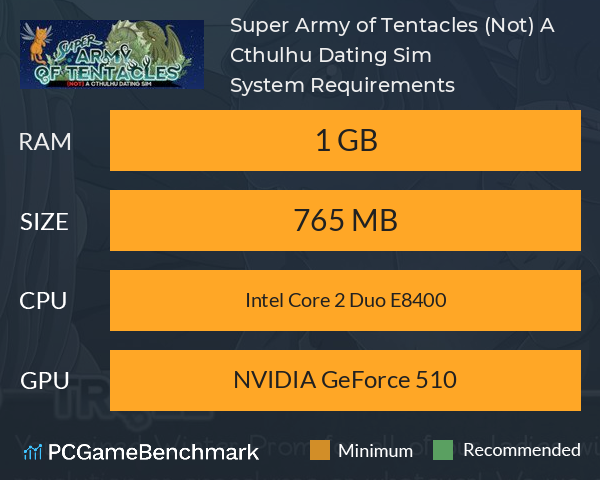 Super Army of Tentacles: (Not) A Cthulhu Dating Sim System Requirements PC Graph - Can I Run Super Army of Tentacles: (Not) A Cthulhu Dating Sim Super Army of Tentacles: (Not) A Cthulhu Dating Sim System Requirements PC Graph - Can I Run Super Army of Tentacles: (Not) A Cthulhu Dating Sim