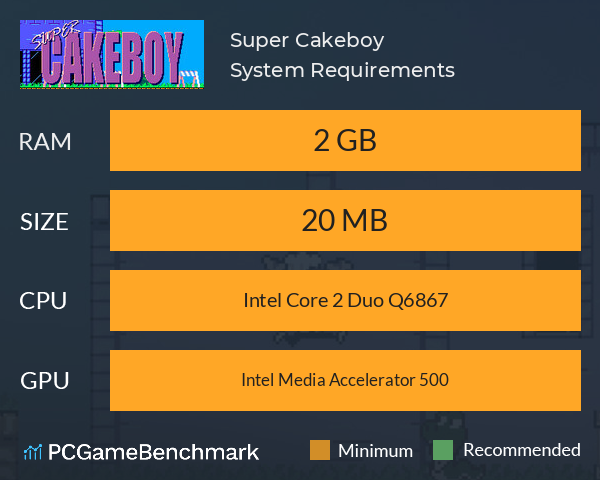 Super Cakeboy System Requirements PC Graph - Can I Run Super Cakeboy