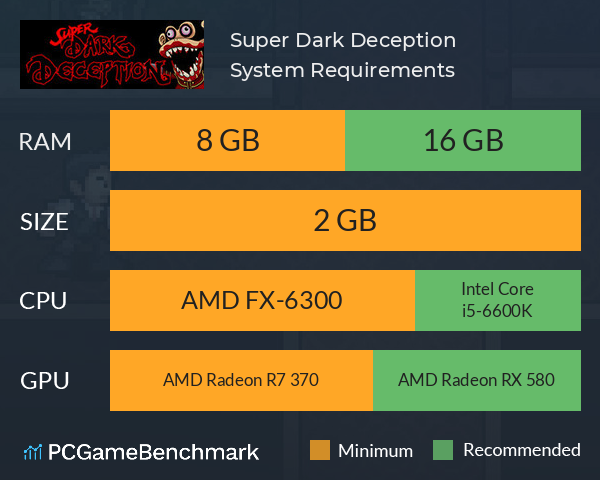Super Dark Deception System Requirements PC Graph - Can I Run Super Dark Deception