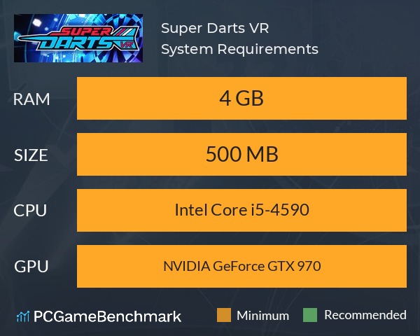 Super Darts VR System Requirements PC Graph - Can I Run Super Darts VR