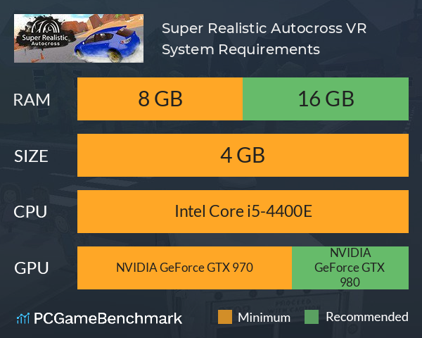 Super Realistic Autocross VR System Requirements PC Graph - Can I Run Super Realistic Autocross VR Super Realistic Autocross VR System Requirements PC Graph - Can I Run Super Realistic Autocross VR