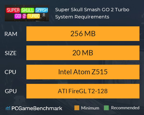 Super Skull Smash GO! 2 Turbo System Requirements PC Graph - Can I Run Super Skull Smash GO! 2 Turbo Super Skull Smash GO! 2 Turbo System Requirements PC Graph - Can I Run Super Skull Smash GO! 2 Turbo