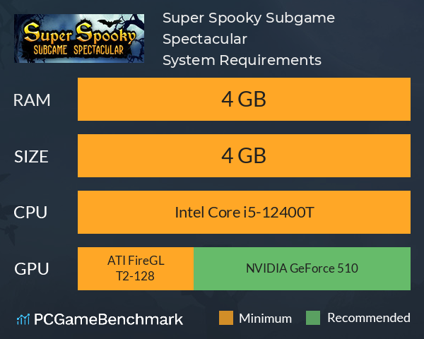 Super Spooky Subgame Spectacular System Requirements PC Graph - Can I Run Super Spooky Subgame Spectacular