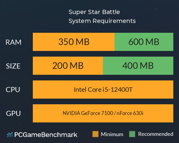 Super Star Battle System Requirements PC Graph - Can I Run Super Star Battle
