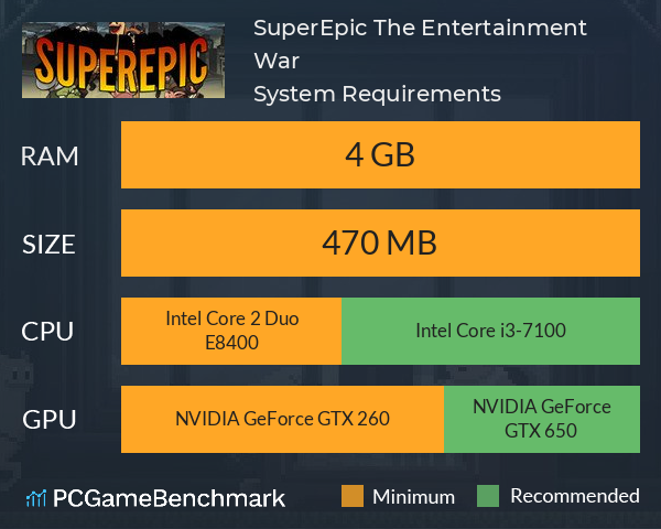 SuperEpic: The Entertainment War System Requirements PC Graph - Can I Run SuperEpic: The Entertainment War SuperEpic: The Entertainment War System Requirements PC Graph - Can I Run SuperEpic: The Entertainment War