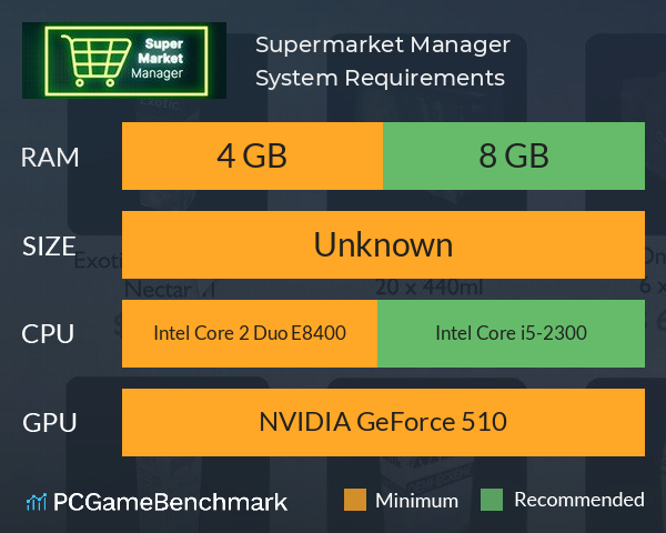 Supermarket Manager System Requirements PC Graph - Can I Run Supermarket Manager