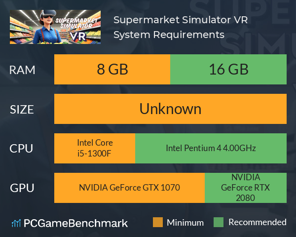 Supermarket Simulator VR System Requirements PC Graph - Can I Run Supermarket Simulator VR Supermarket Simulator VR System Requirements PC Graph - Can I Run Supermarket Simulator VR