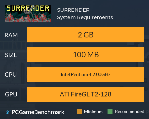 SURRENDER System Requirements PC Graph - Can I Run SURRENDER