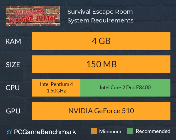 Survival Escape Room System Requirements PC Graph - Can I Run Survival Escape Room Survival Escape Room System Requirements PC Graph - Can I Run Survival Escape Room