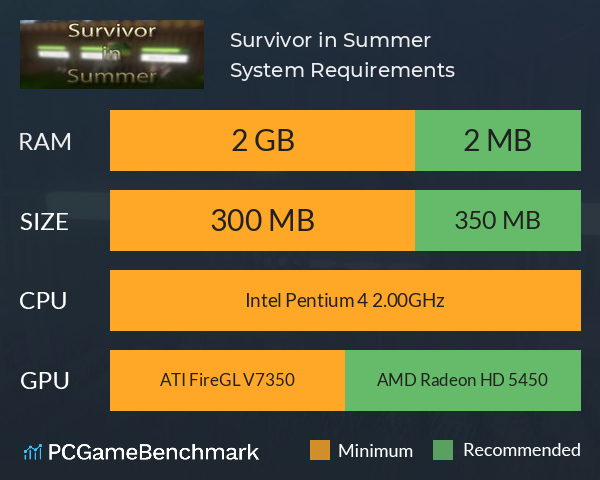 Survivor in Summer System Requirements PC Graph - Can I Run Survivor in Summer