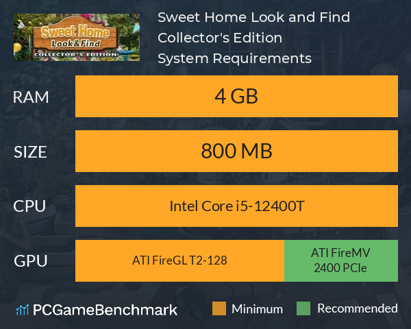 Sweet Home: Look and Find Collector's Edition System Requirements PC Graph - Can I Run Sweet Home: Look and Find Collector's Edition Sweet Home: Look and Find Collector's Edition System Requirements PC Graph - Can I Run Sweet Home: Look and Find Collector's Edition