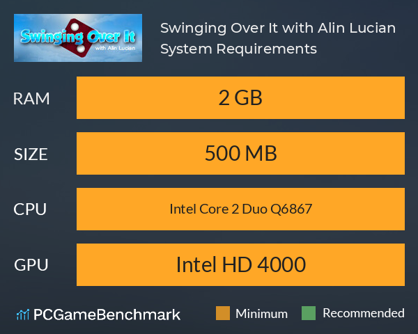 Swinging Over It with Alin Lucian System Requirements PC Graph - Can I Run Swinging Over It with Alin Lucian Swinging Over It with Alin Lucian System Requirements PC Graph - Can I Run Swinging Over It with Alin Lucian