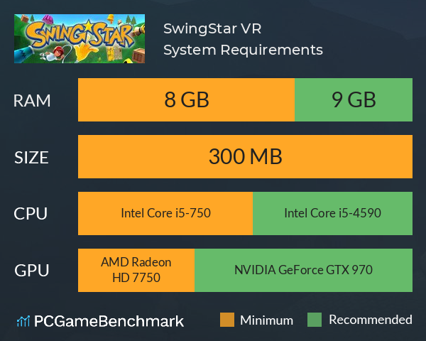 SwingStar VR System Requirements PC Graph - Can I Run SwingStar VR