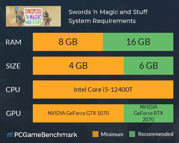 Swords 'n Magic and Stuff System Requirements PC Graph - Can I Run Swords 'n Magic and Stuff Swords 'n Magic and Stuff System Requirements PC Graph - Can I Run Swords 'n Magic and Stuff