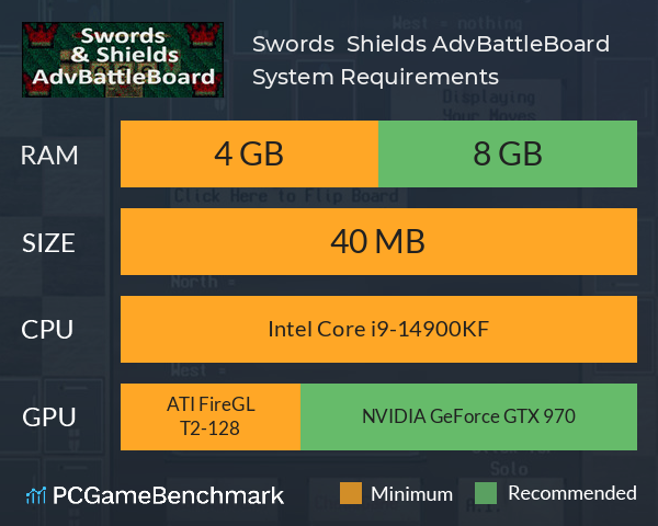 Swords & Shields AdvBattleBoard System Requirements PC Graph - Can I Run Swords & Shields AdvBattleBoard Swords & Shields AdvBattleBoard System Requirements PC Graph - Can I Run Swords & Shields AdvBattleBoard