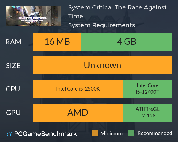 System Critical: The Race Against Time System Requirements PC Graph - Can I Run System Critical: The Race Against Time System Critical: The Race Against Time System Requirements PC Graph - Can I Run System Critical: The Race Against Time