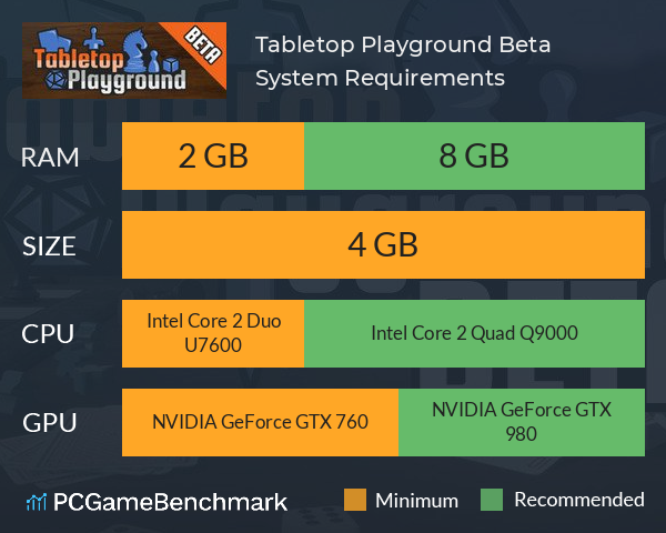 Tabletop Playground Beta System Requirements PC Graph - Can I Run Tabletop Playground Beta