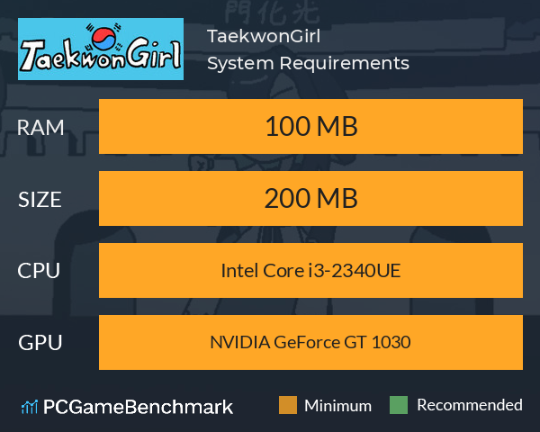 TaekwonGirl System Requirements PC Graph - Can I Run TaekwonGirl TaekwonGirl System Requirements PC Graph - Can I Run TaekwonGirl
