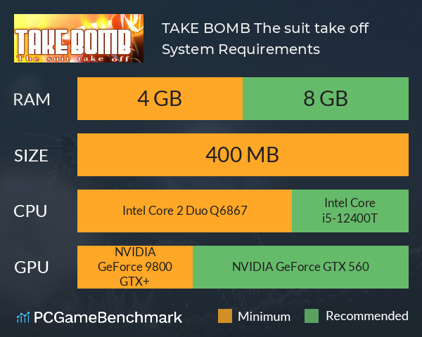 TAKE BOMB: The suit take off System Requirements PC Graph - Can I Run TAKE BOMB: The suit take off TAKE BOMB: The suit take off System Requirements PC Graph - Can I Run TAKE BOMB: The suit take off