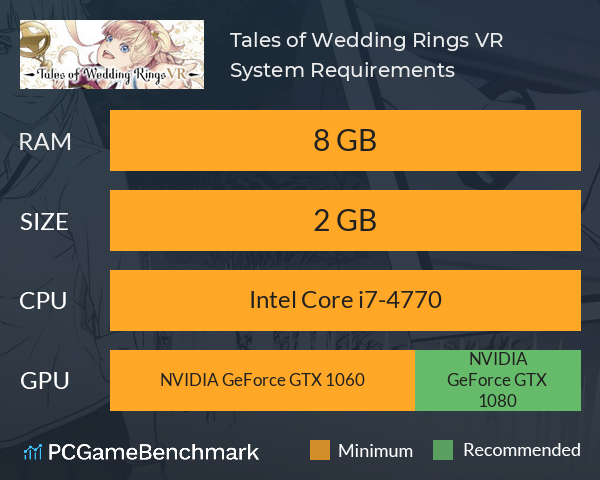 Tales of Wedding Rings VR System Requirements PC Graph - Can I Run Tales of Wedding Rings VR Tales of Wedding Rings VR System Requirements PC Graph - Can I Run Tales of Wedding Rings VR