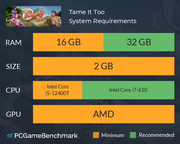 Tame It Too! System Requirements PC Graph - Can I Run Tame It Too! Tame It Too! System Requirements PC Graph - Can I Run Tame It Too!