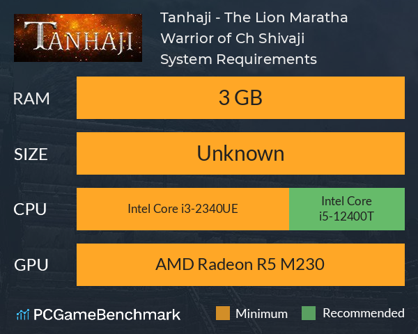 Tanhaji - The Lion Maratha Warrior of Ch. Shivaji System Requirements PC Graph - Can I Run Tanhaji - The Lion Maratha Warrior of Ch. Shivaji