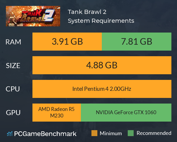 Tank Brawl 2 System Requirements PC Graph - Can I Run Tank Brawl 2