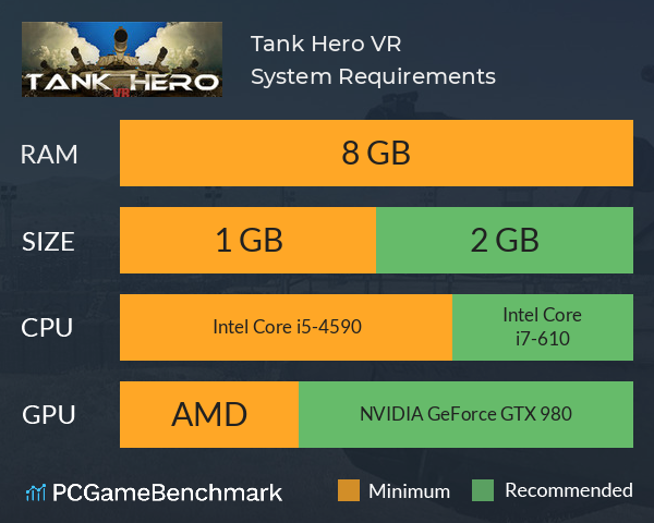 Tank Hero VR System Requirements PC Graph - Can I Run Tank Hero VR Tank Hero VR System Requirements PC Graph - Can I Run Tank Hero VR