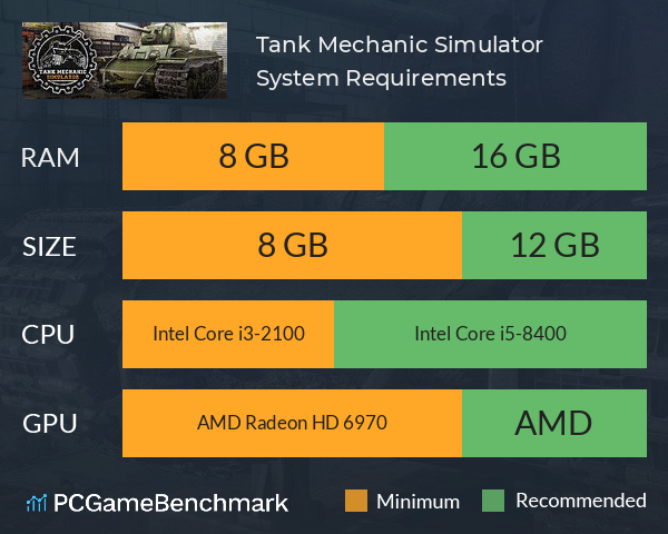 Tank Mechanic Simulator System Requirements PC Graph - Can I Run Tank Mechanic Simulator Tank Mechanic Simulator System Requirements PC Graph - Can I Run Tank Mechanic Simulator