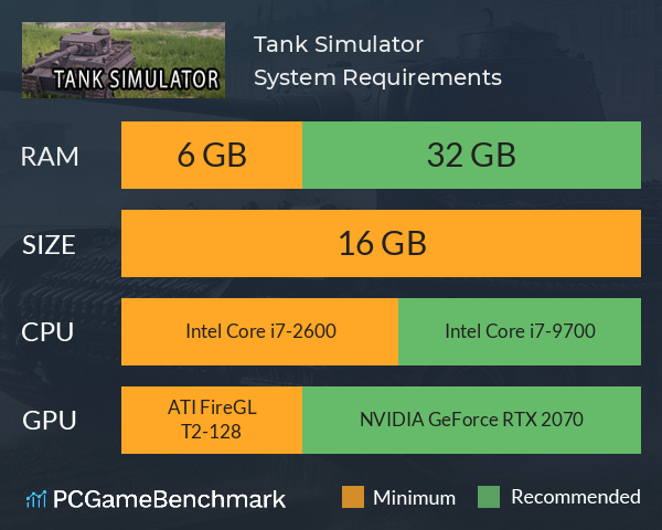 Tank Simulator System Requirements PC Graph - Can I Run Tank Simulator Tank Simulator System Requirements PC Graph - Can I Run Tank Simulator
