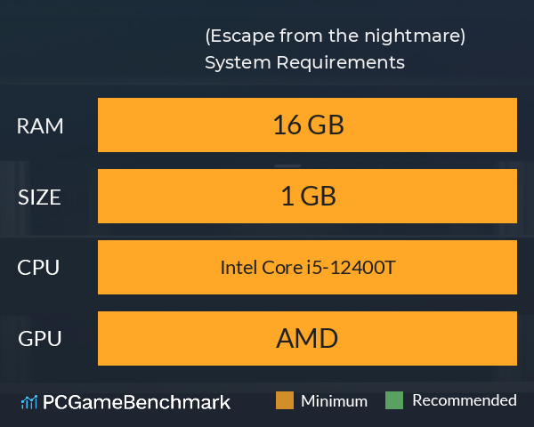 逃离梦魇(Escape from the nightmare) System Requirements PC Graph - Can I Run 逃离梦魇(Escape from the nightmare) 逃离梦魇(Escape from the nightmare) System Requirements PC Graph - Can I Run 逃离梦魇(Escape from the nightmare)
