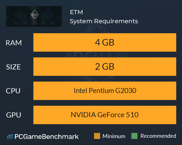 逃离庄园 ETM System Requirements PC Graph - Can I Run 逃离庄园 ETM