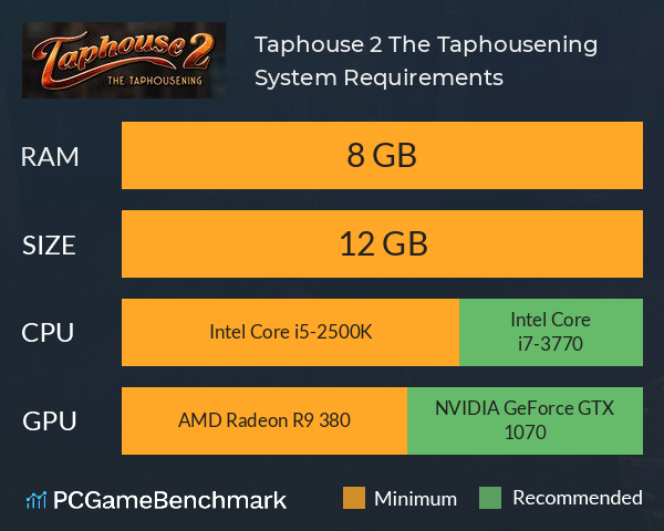 Taphouse 2: The Taphousening System Requirements PC Graph - Can I Run Taphouse 2: The Taphousening